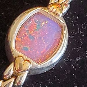 Sterling silver pink opal one of a kind bracelet
